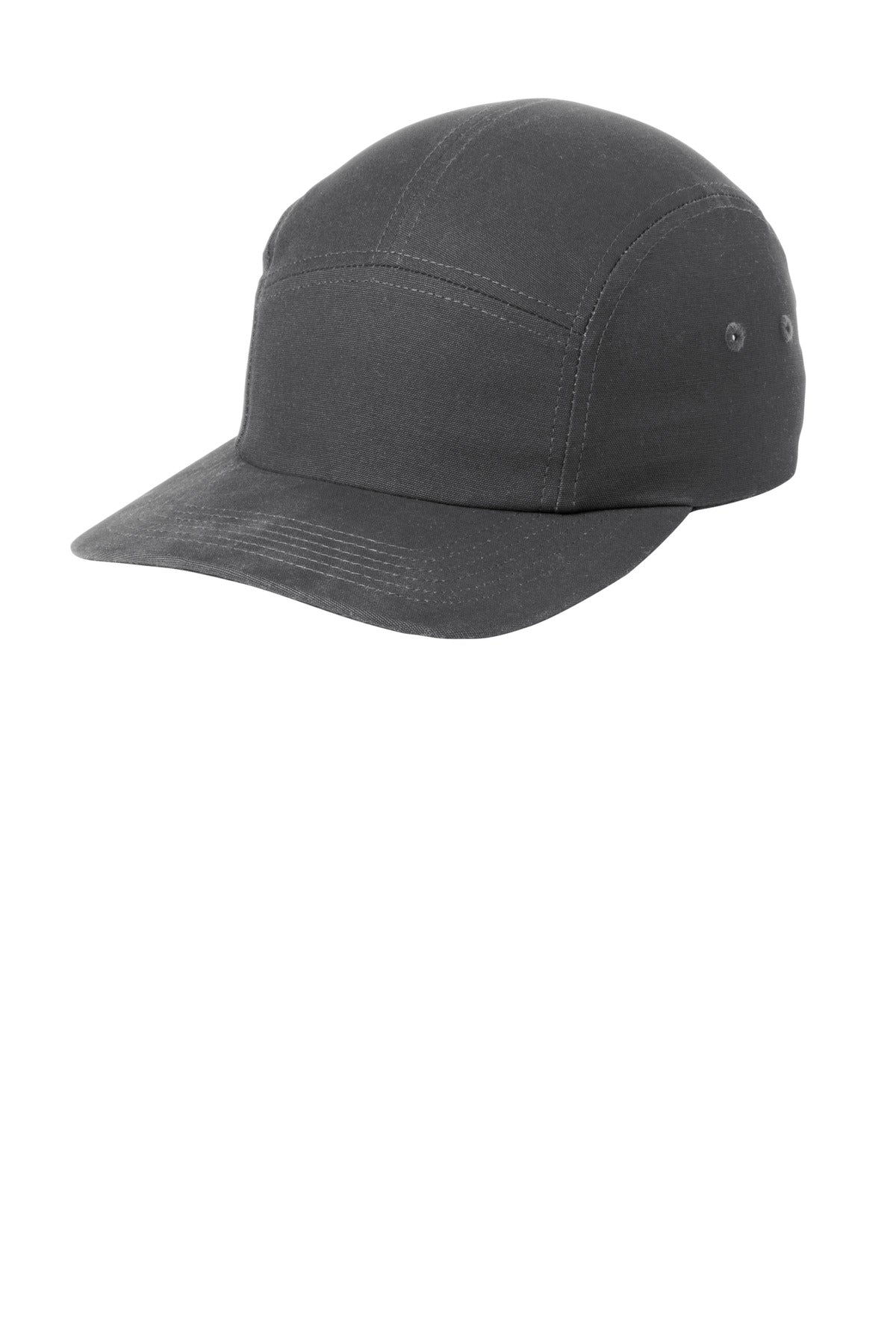 Custom logo Port Authority® Brushed Cotton Camper Cap C970 in Deep Smoke