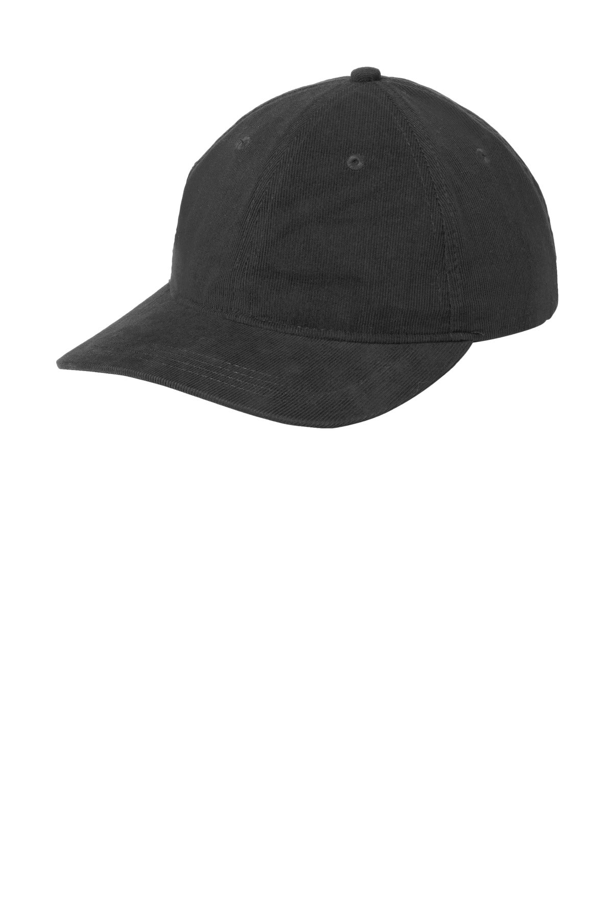 Custom logo Port Authority® Light Corduroy Dad Cap C973 in Deep Black