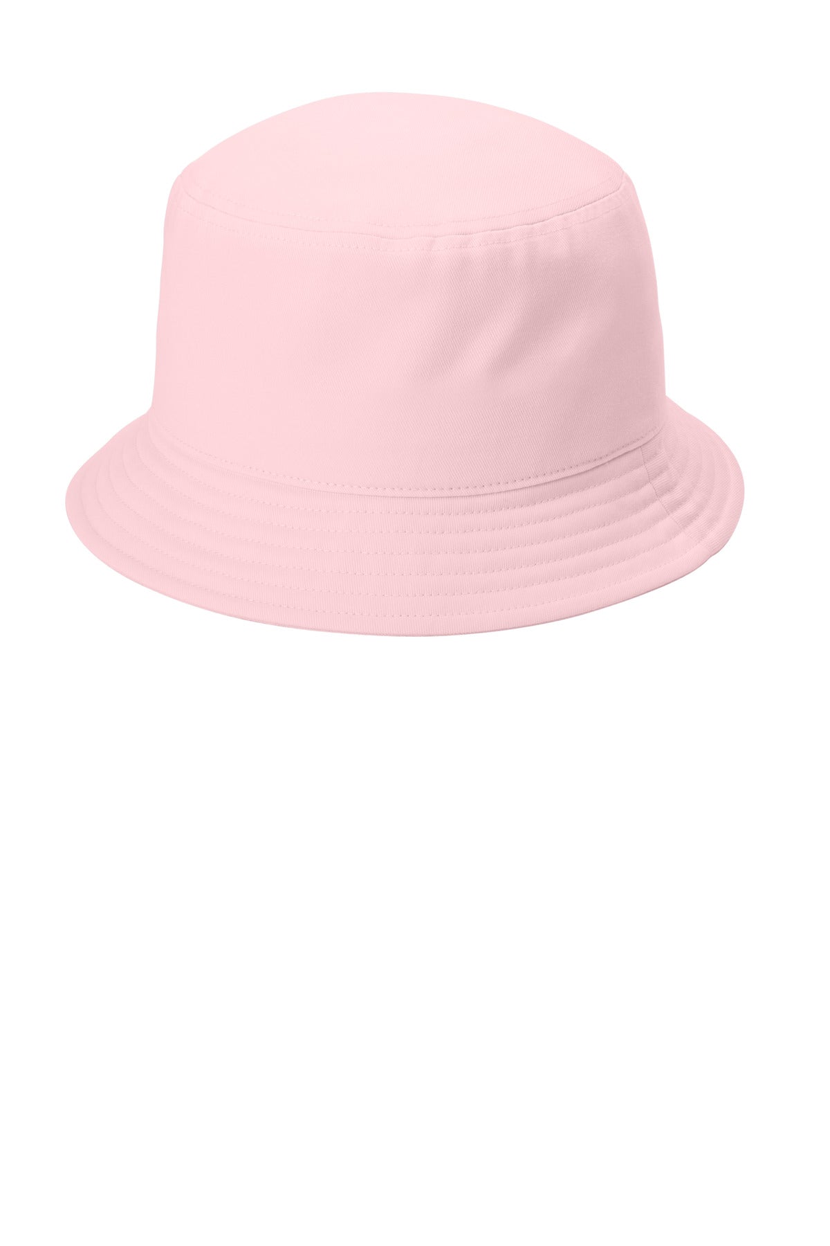 Custom logo Port Authority® Twill Short Brim Bucket Hat C976 in Cloud Pink