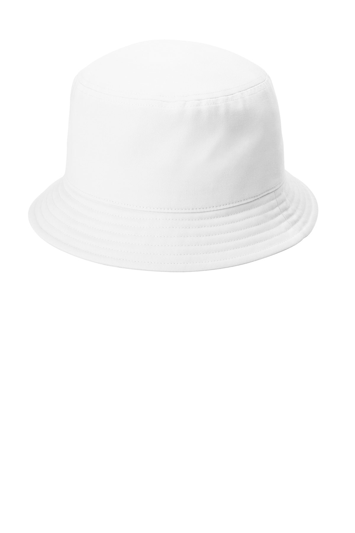 Custom logo Port Authority® Twill Short Brim Bucket Hat C976 in White