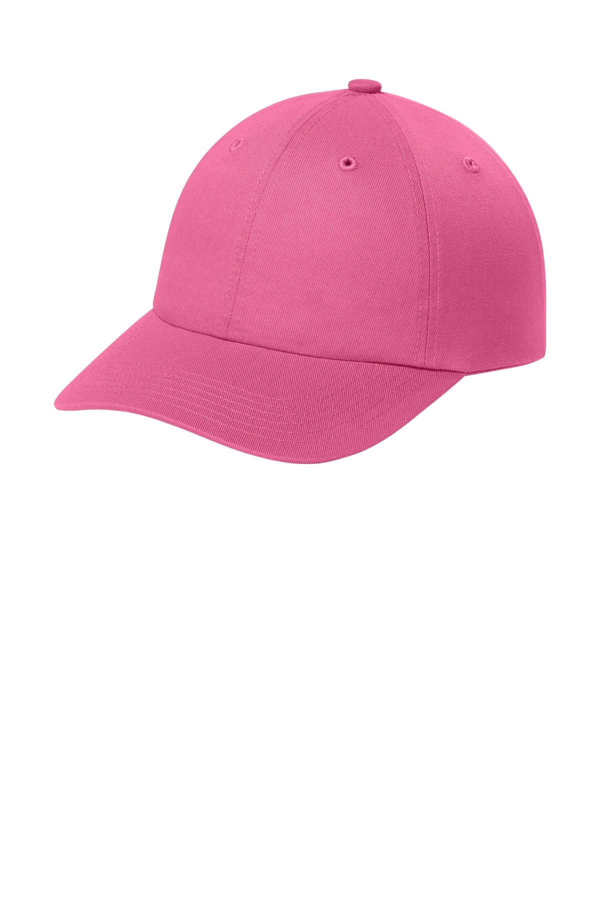 Custom logo Port Authority® Wearever Unstructured Twill Snapback Cap C992 in Awareness Pink