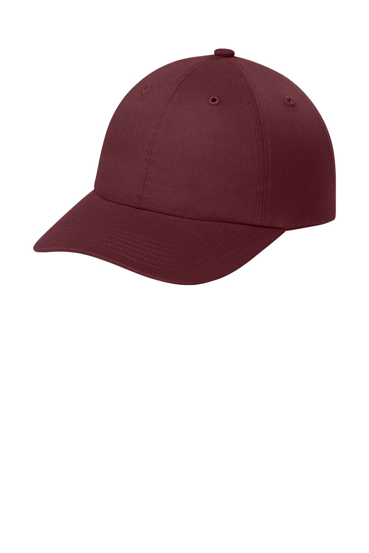 Custom logo Port Authority® Wearever Unstructured Twill Snapback Cap C992 in Burgundy