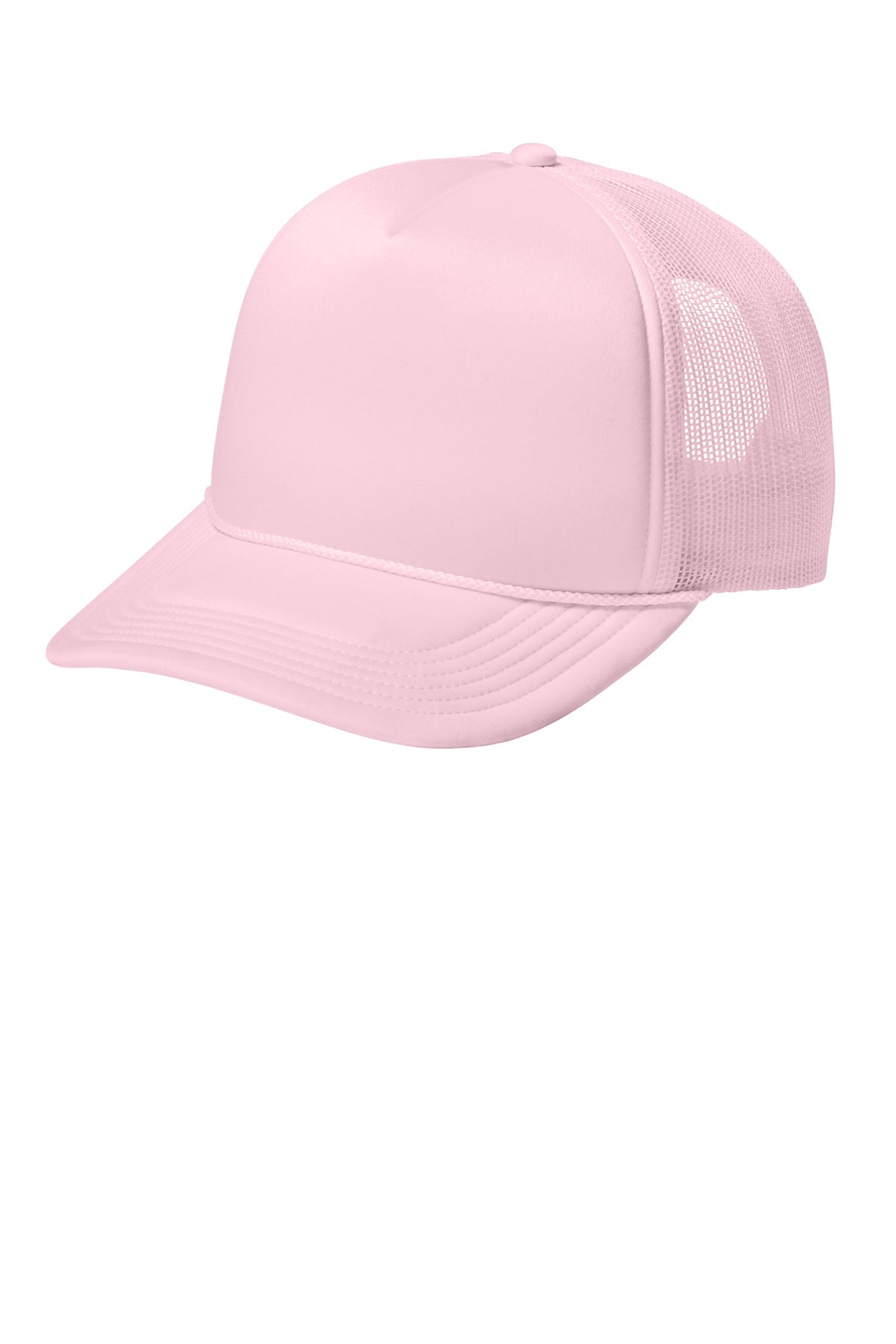 Custom logo Port Authority® Foam Truck'N Cap C993 in Cloud Pink
