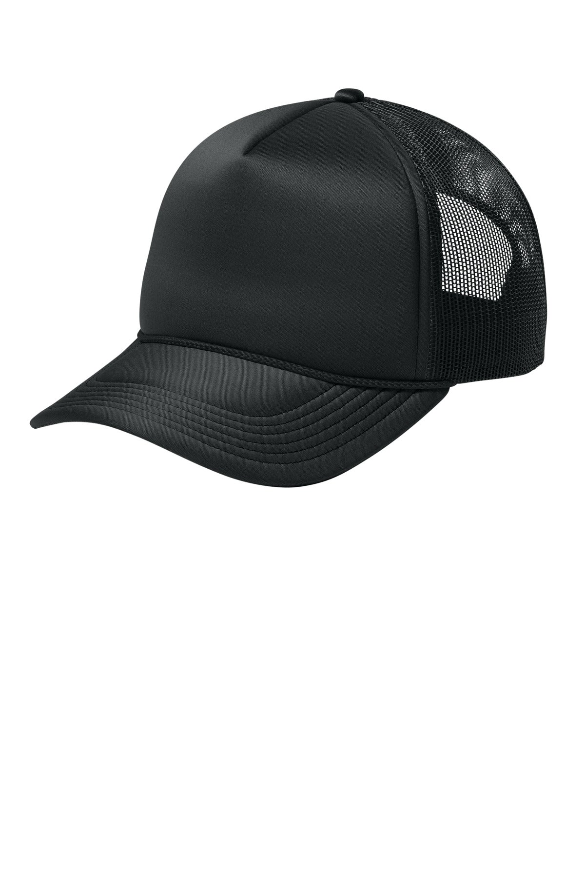 Custom logo Port Authority® Foam Truck'N Cap C993 in Deep Black