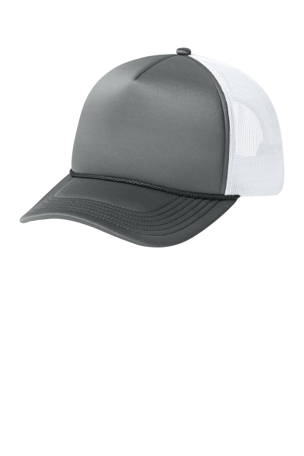 Custom logo Port Authority® Foam Truck'N Cap C993 in Deep Smoke/ Deep Smoke/ White