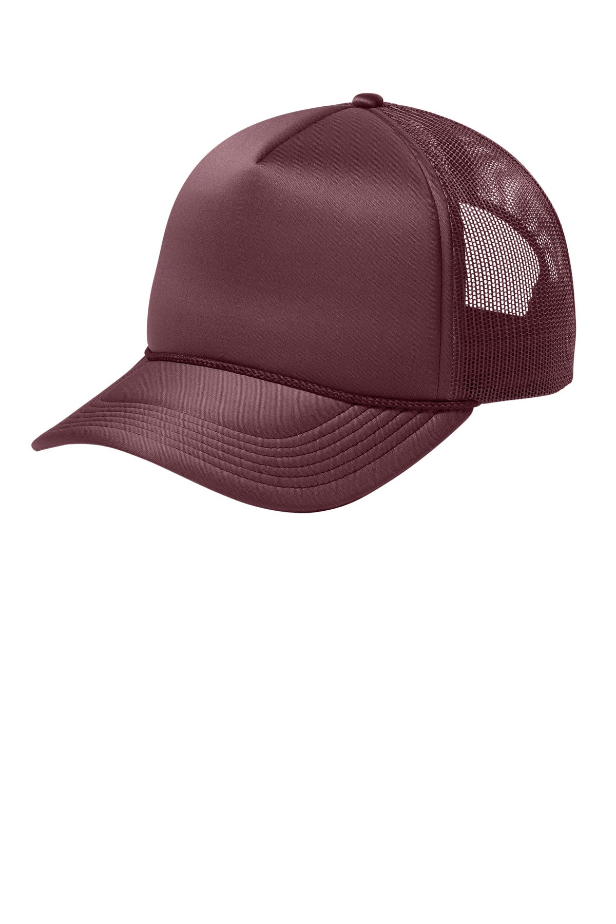 Custom logo Port Authority® Foam Truck'N Cap C993 in Maroon