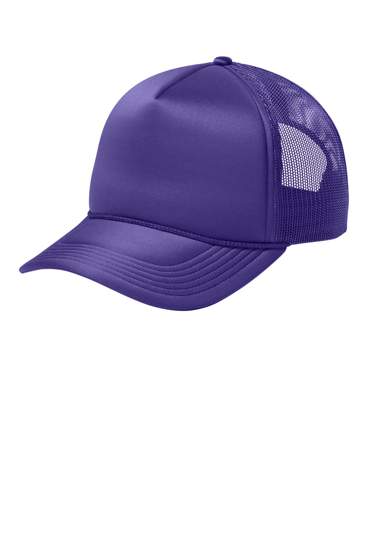 Custom logo Port Authority® Foam Truck'N Cap C993 in Prism Purple
