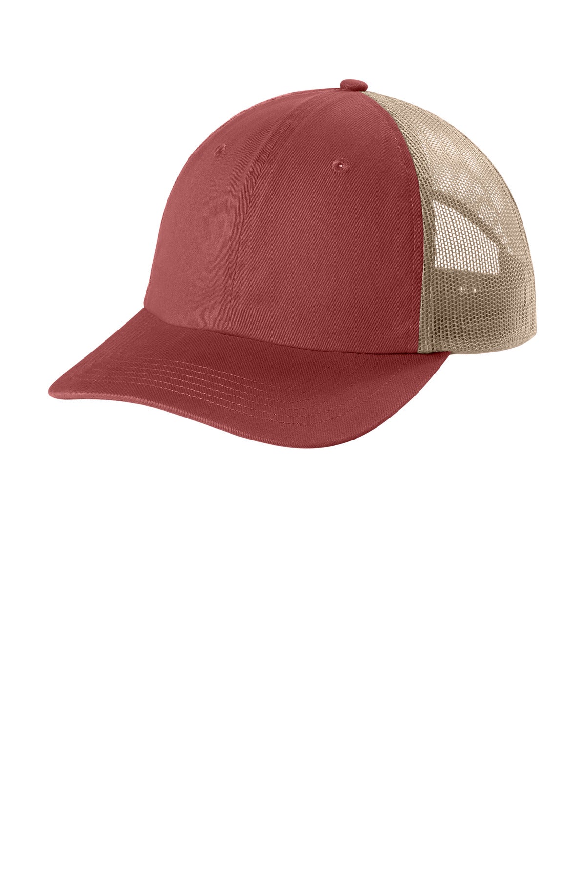 Custom logo Comfort Colors® Sunwashed Trucker Cap CCST0 in Crimson