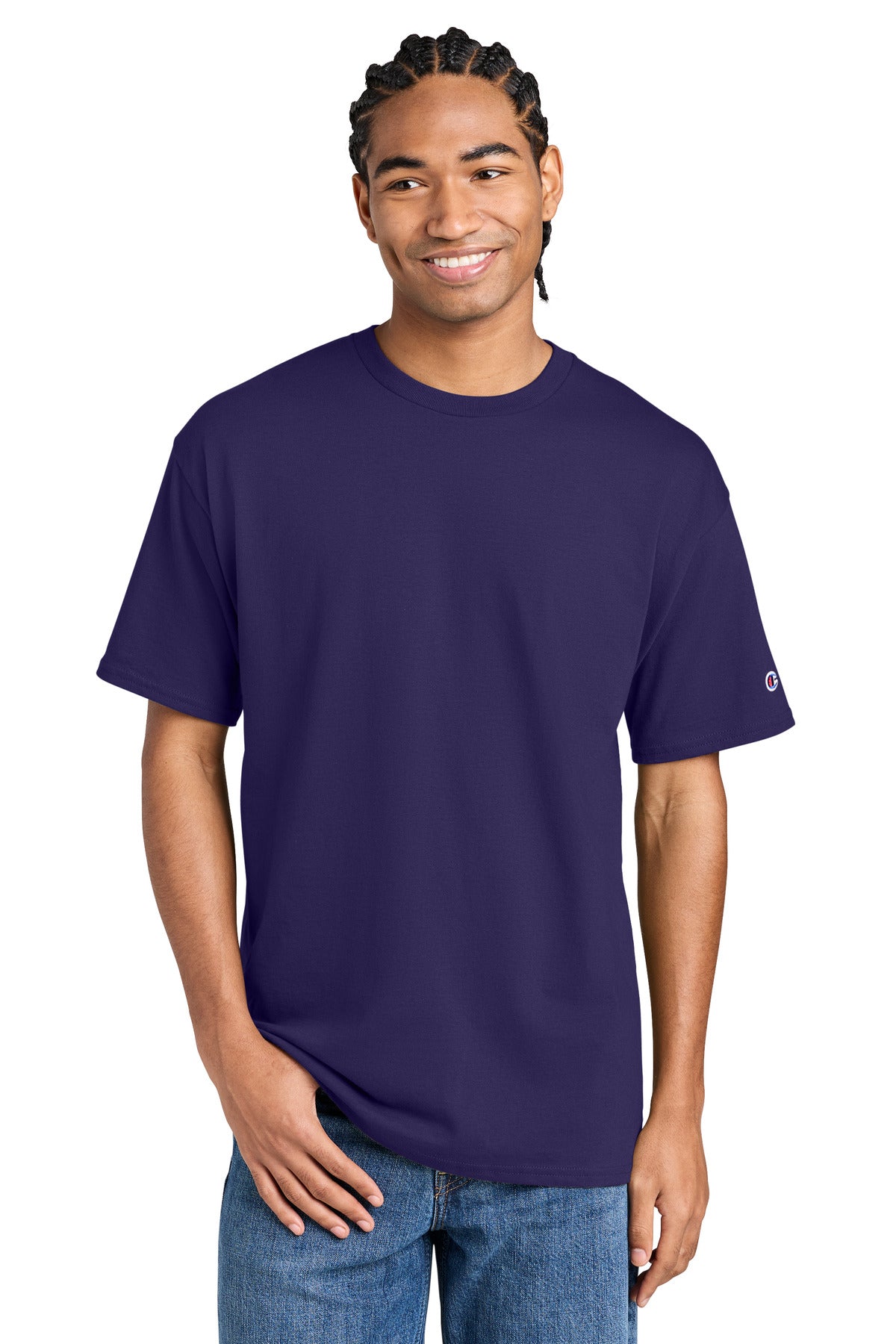Custom logo Champion® Jersey Short Sleeve Tee CH1000 in Champion Purple