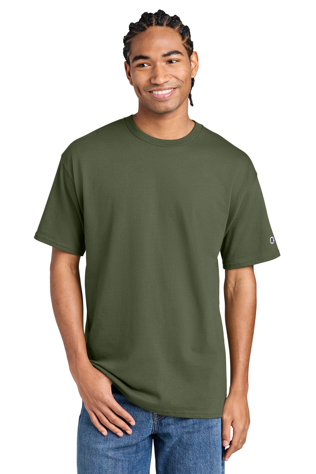 Custom logo Champion® Jersey Short Sleeve Tee CH1000 in Fresh Olive