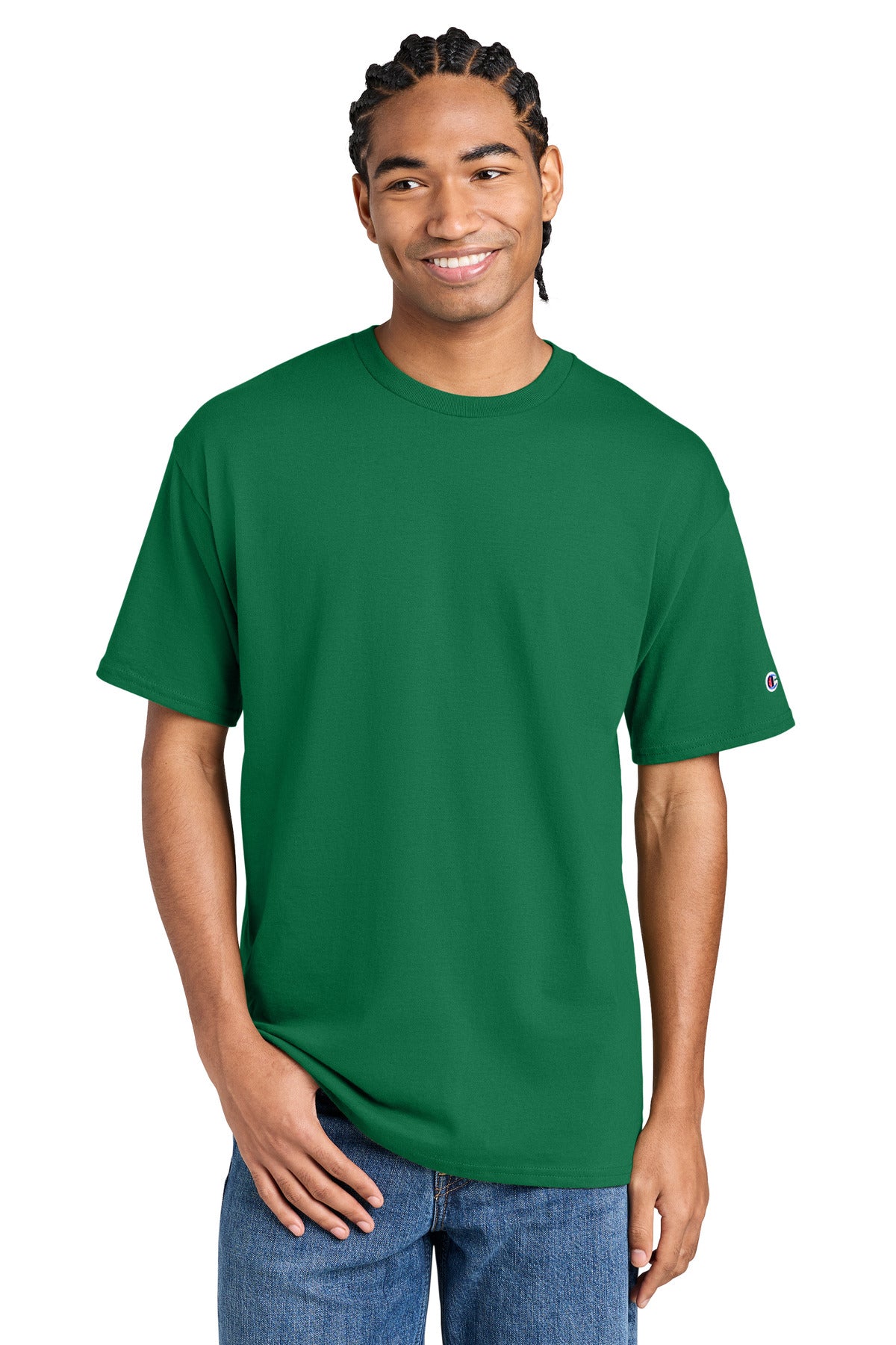 Custom logo Champion® Jersey Short Sleeve Tee CH1000 in Kelly Green