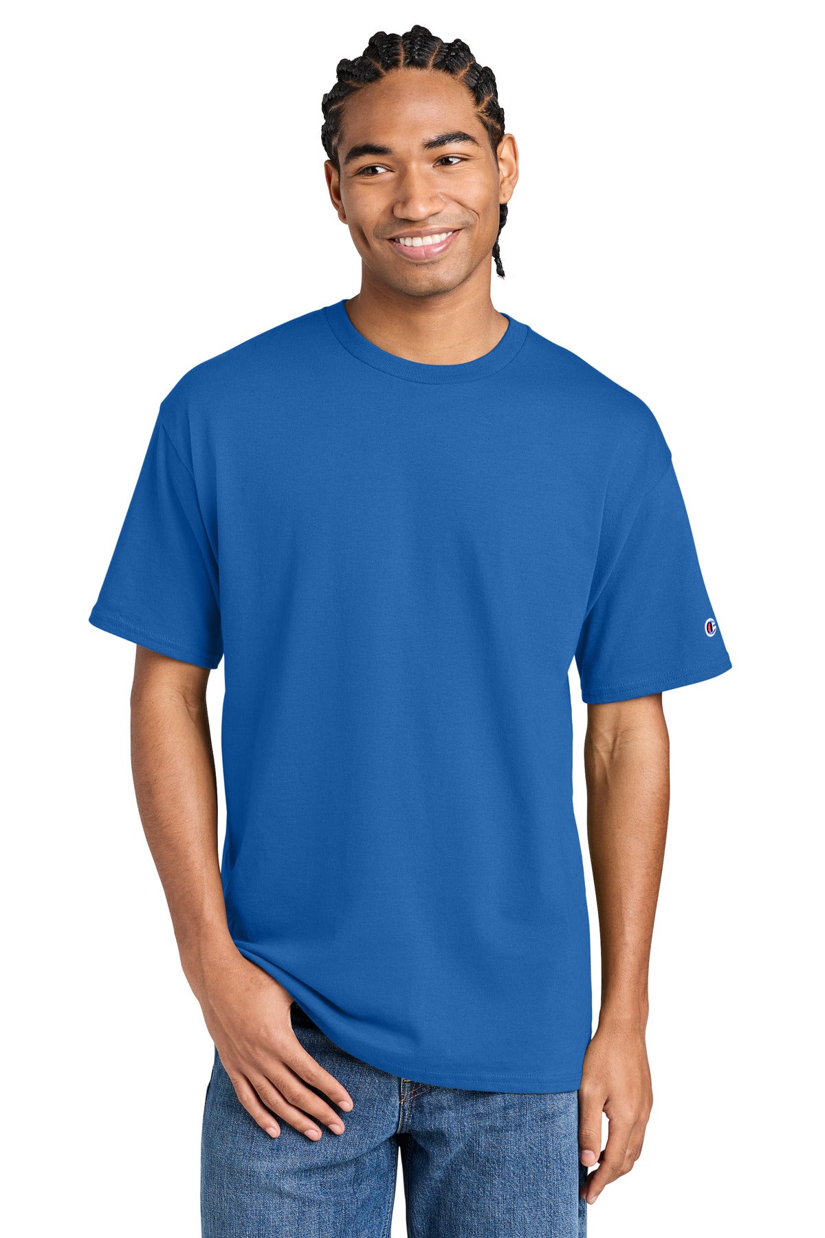 Custom logo Champion® Jersey Short Sleeve Tee CH1000 in Royal Blue