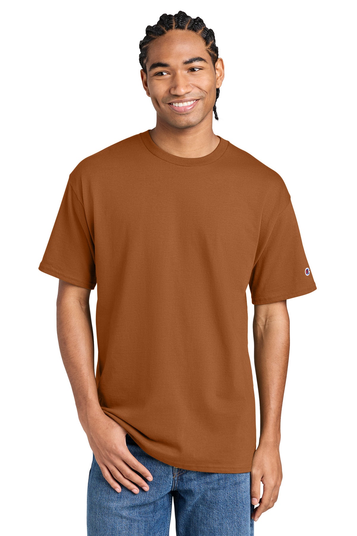 Custom logo Champion® Jersey Short Sleeve Tee CH1000 in Texas Orange