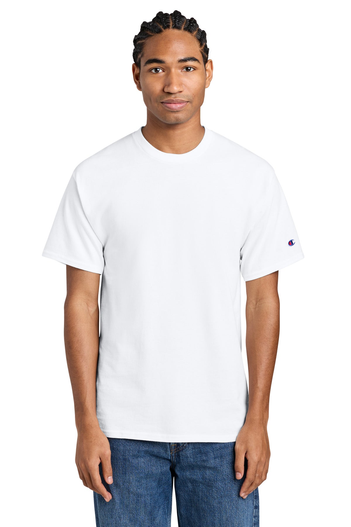 Custom logo Champion® Jersey Short Sleeve Tee CH1000 in White