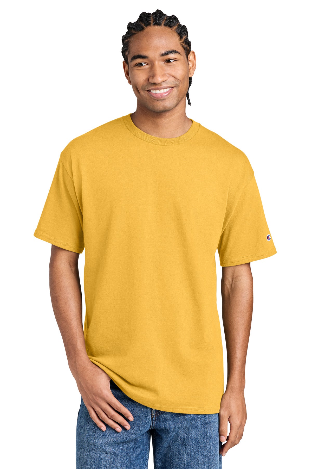 Custom logo Champion® Jersey Short Sleeve Tee CH1000 in Yellow Cab