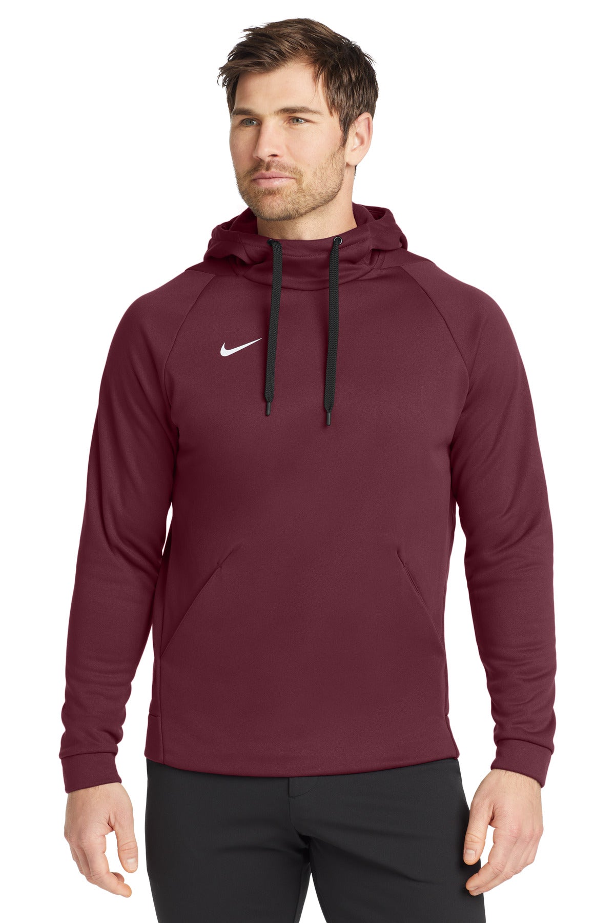 Custom logo Nike Therma-FIT Pullover Fleece Hoodie  CN9473 in Team Dark Maroon