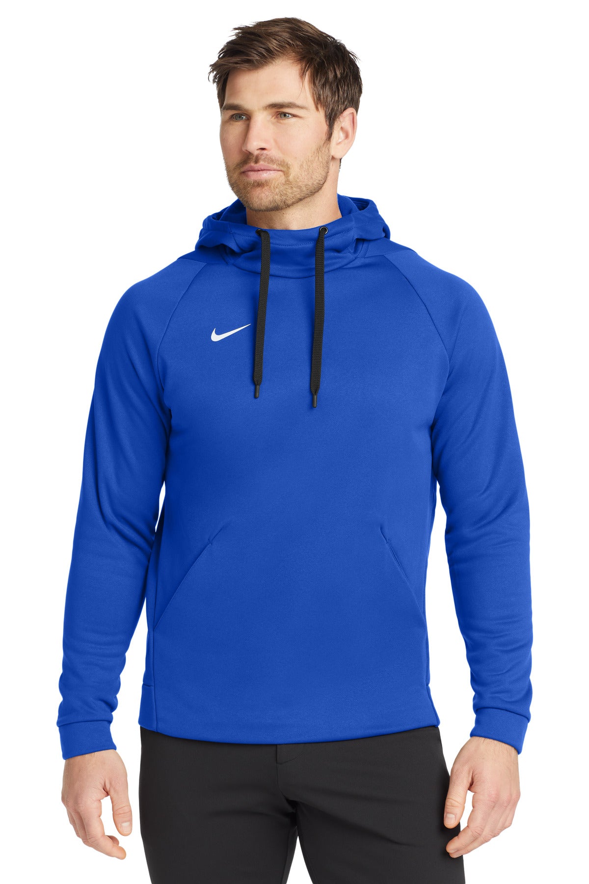 Custom logo Nike Therma-FIT Pullover Fleece Hoodie  CN9473 in Team Royal