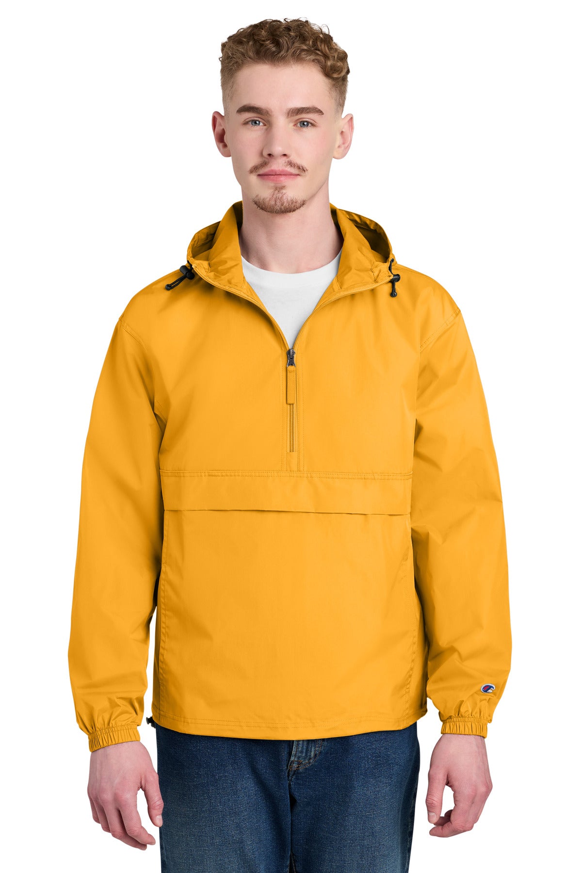Custom logo Champion® Packable Anorak Jacket CO200 in Gold
