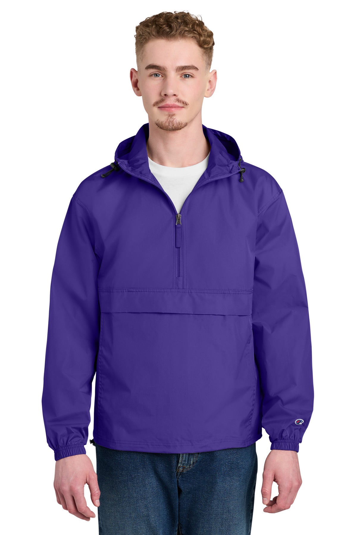 Custom logo Champion® Packable Anorak Jacket CO200 in Purple