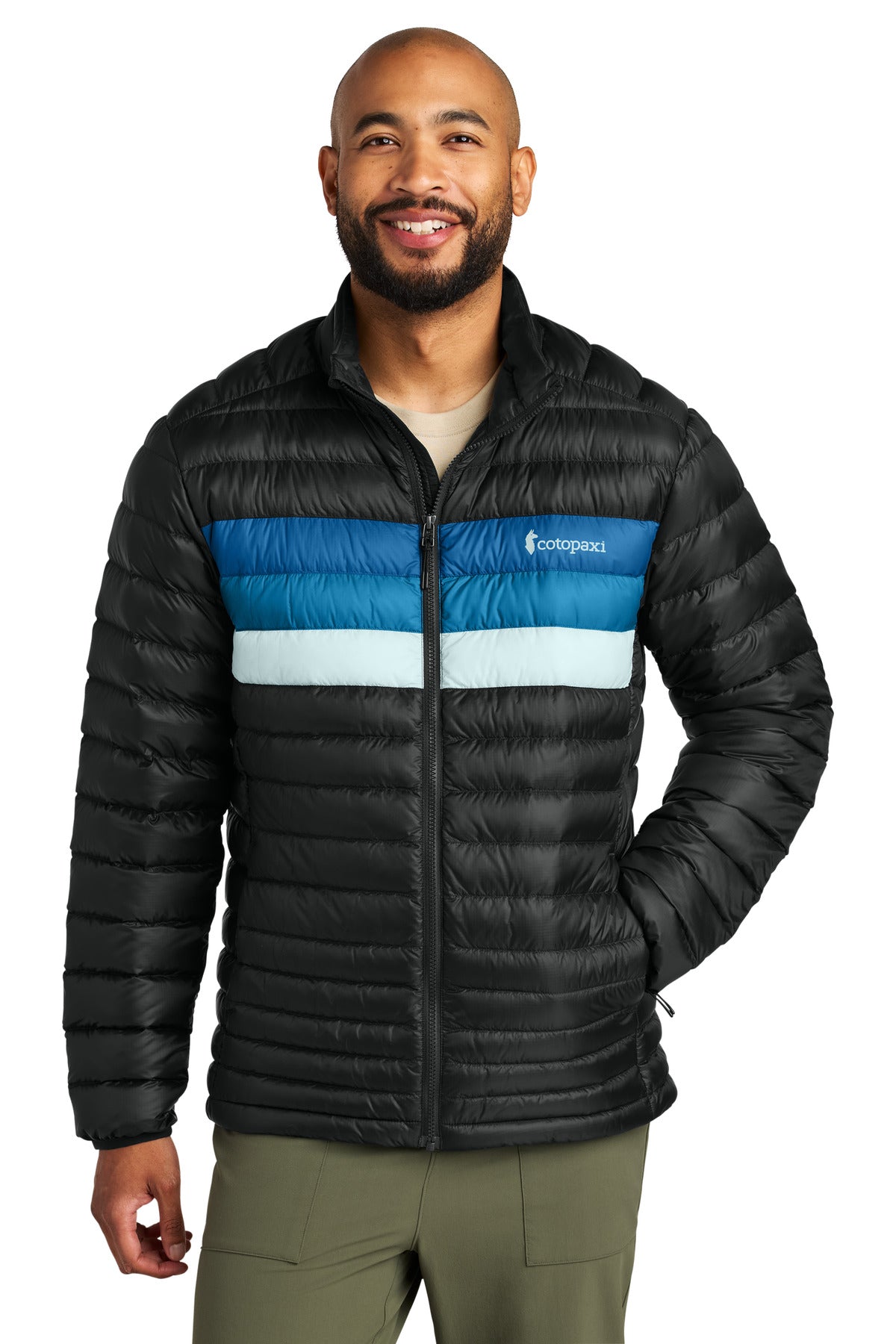 Custom logo Cotopaxi® Fuego Down Jacket COTOM1687 in Black/ Atlantic