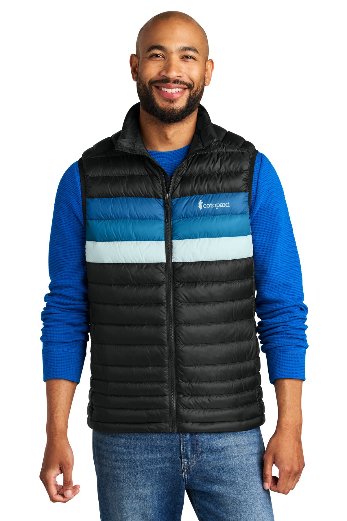 Custom logo Cotopaxi® Fuego Down Vest COTOM1689 in Black/ Atlantic