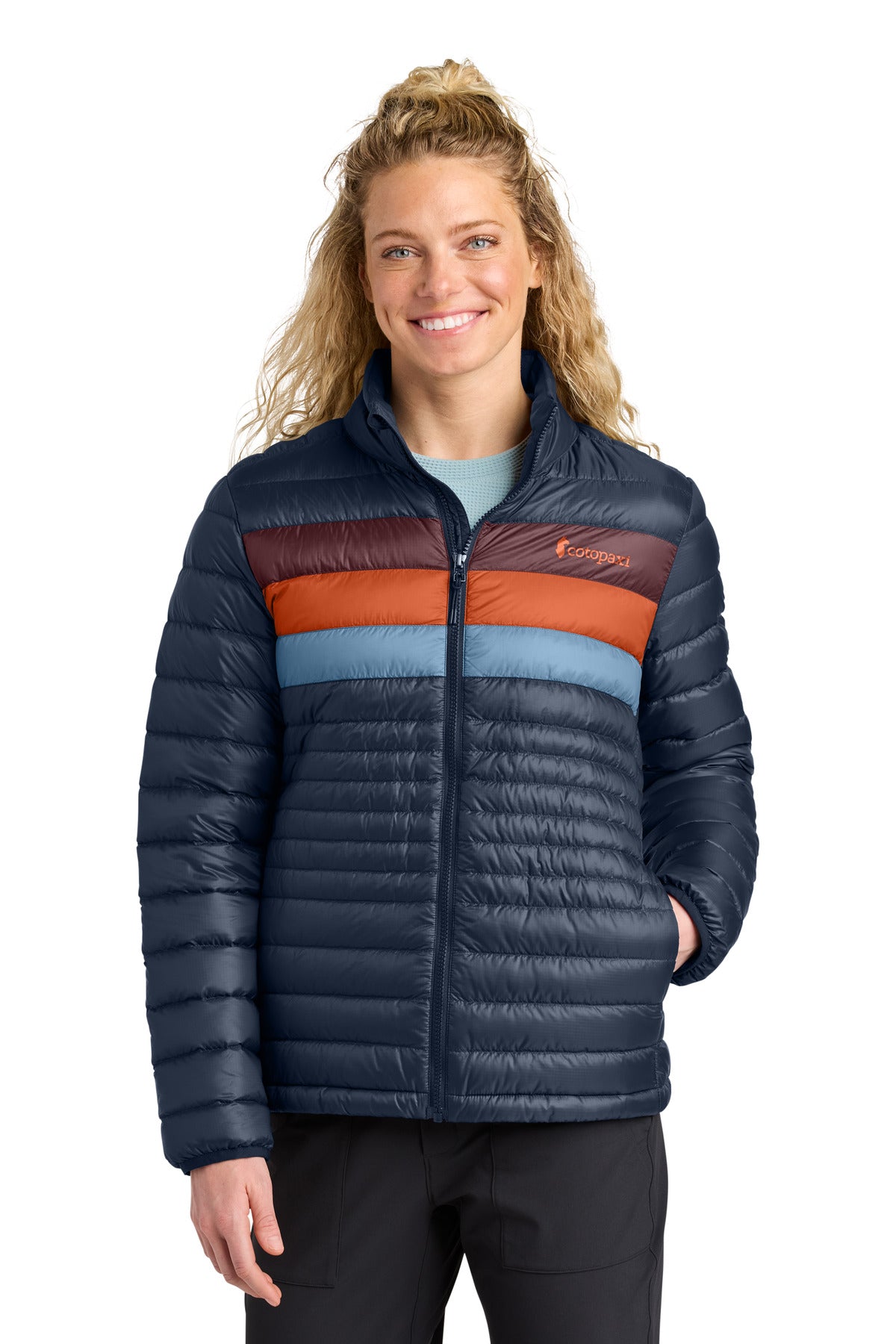 Custom logo Cotopaxi® Women's Fuego Down Jacket COTOW1688 in Maritime/ Mulberry