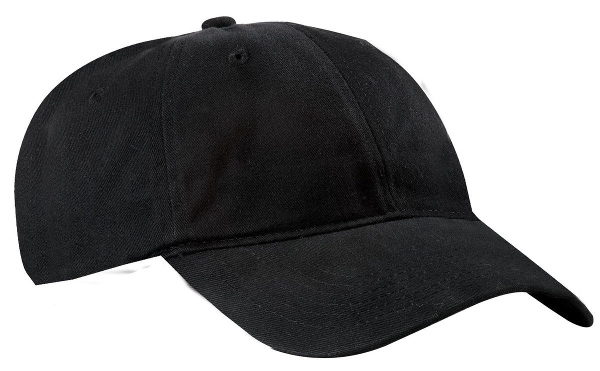 Custom logo Port Authority® Brushed Twill Low Profile Cap.  CP77 in Black