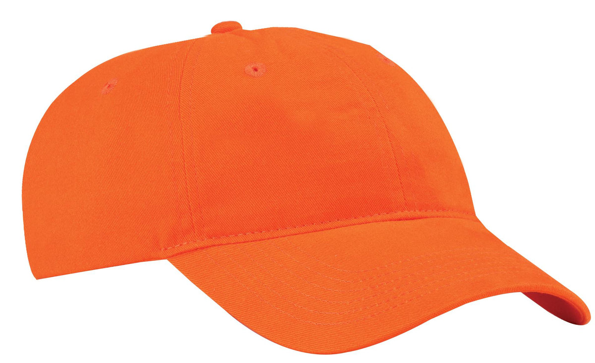 Custom logo Port Authority® Brushed Twill Low Profile Cap.  CP77 in Orange