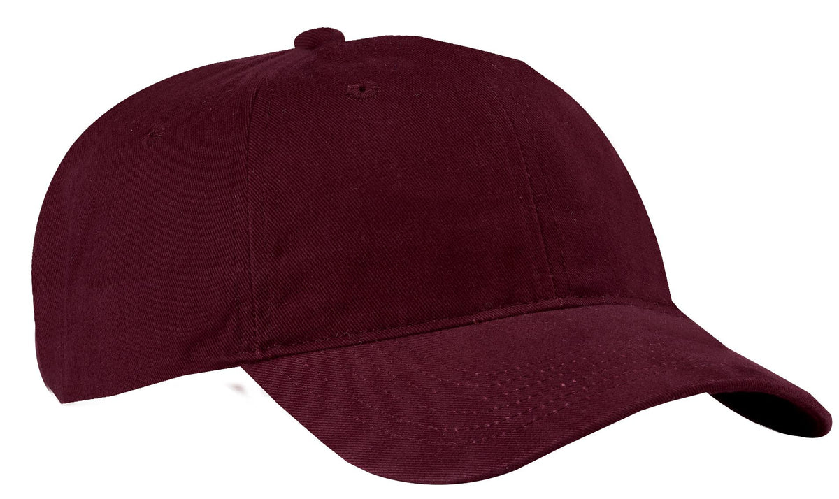 Custom logo Port Authority® Brushed Twill Low Profile Cap.  CP77 in Maroon