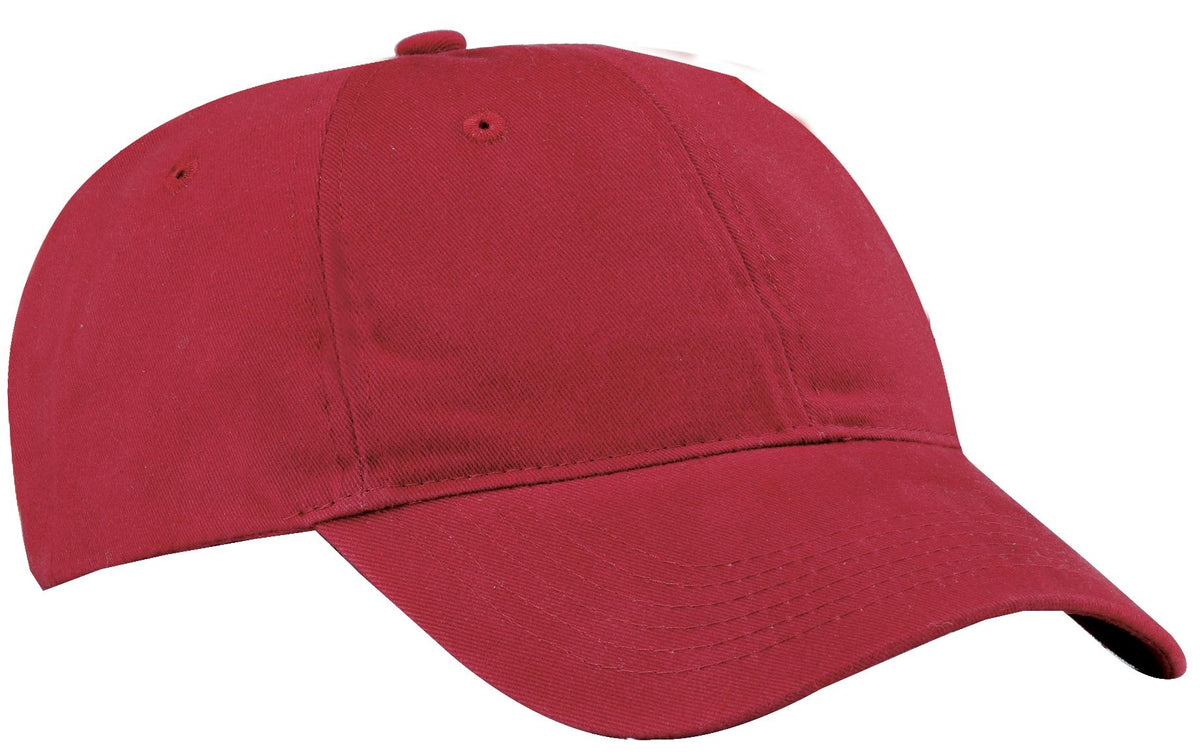 Custom logo Port Authority® Brushed Twill Low Profile Cap.  CP77 in Red