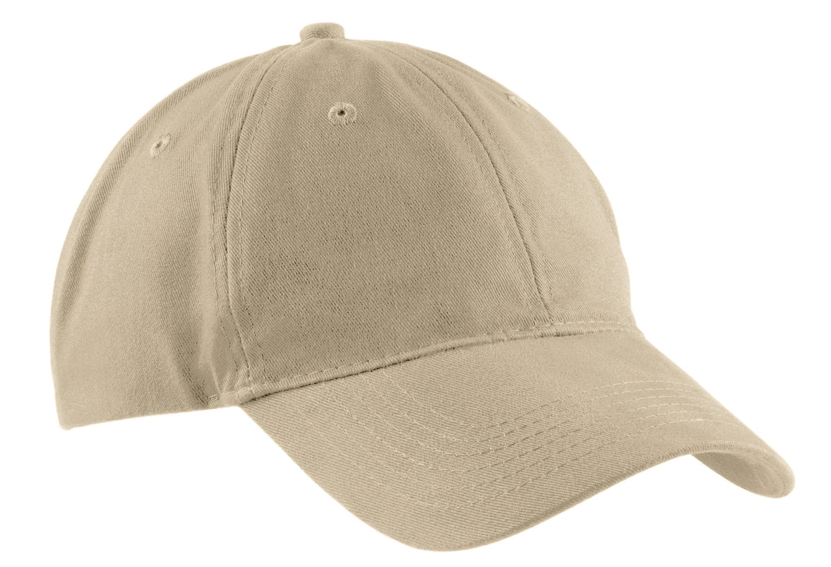 Custom logo Port Authority® Brushed Twill Low Profile Cap.  CP77 in Khaki