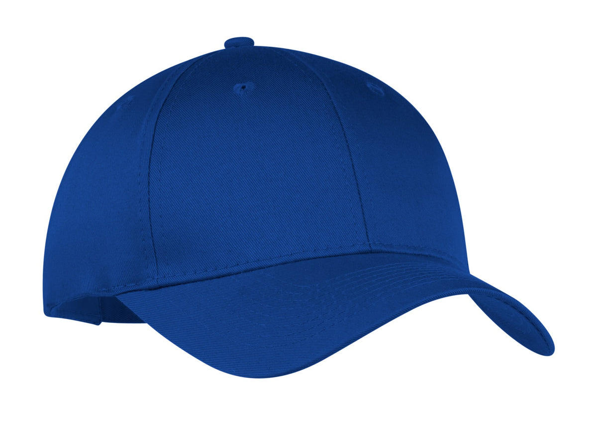 Custom logo Port Authority® Six-Panel Twill Cap.  CP80 in Royal