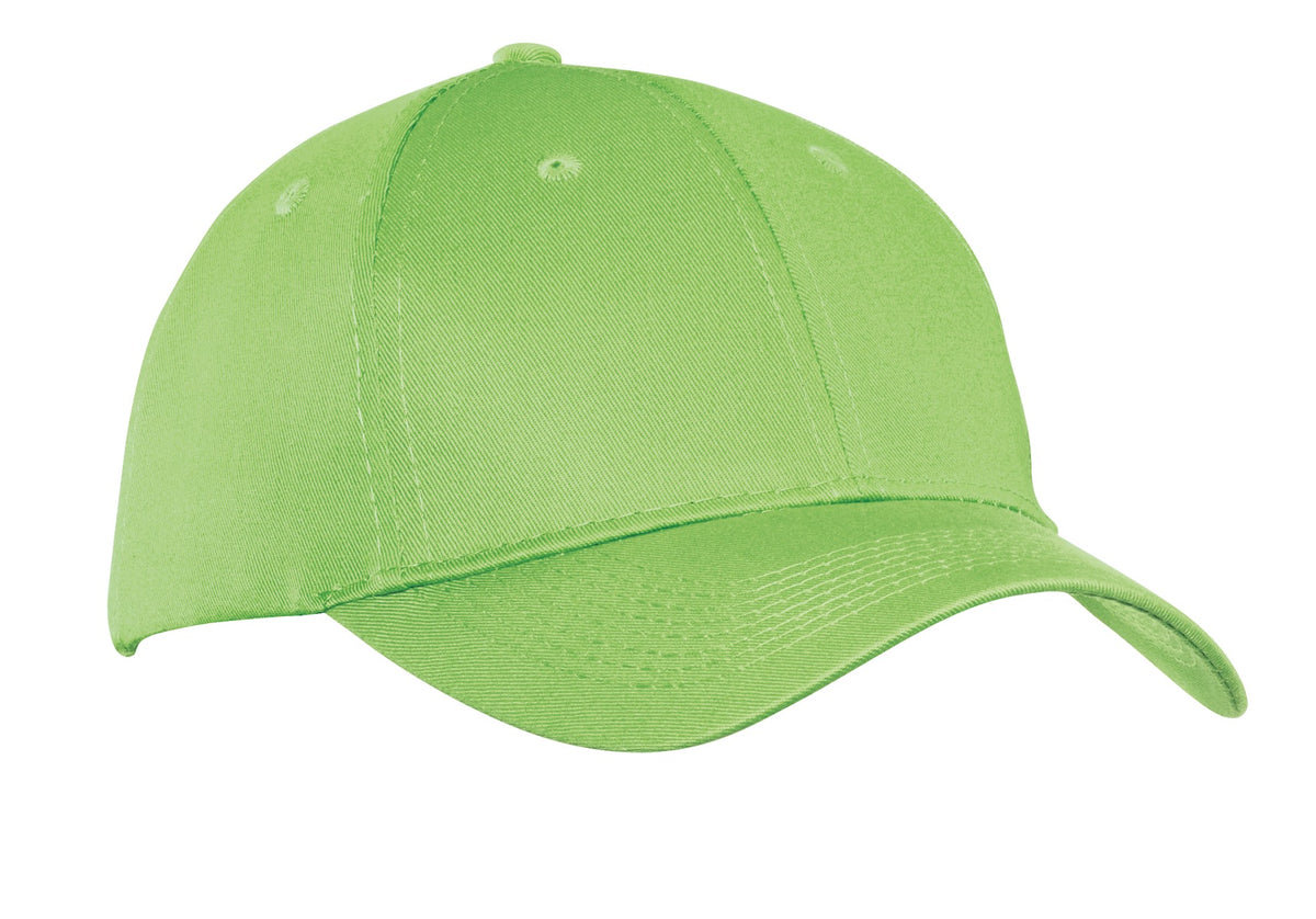 Custom logo Port Authority® Six-Panel Twill Cap.  CP80 in Lime