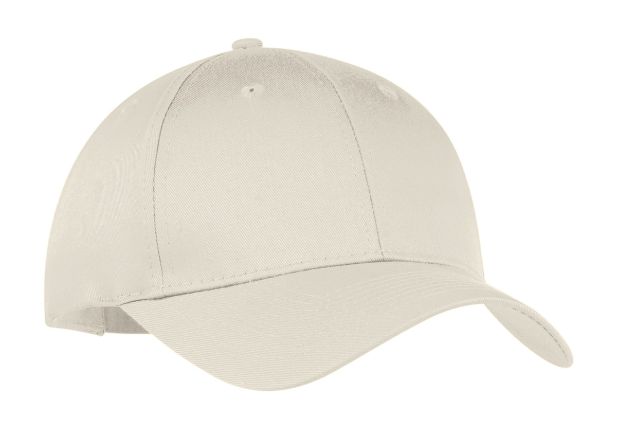 Custom logo Port Authority® Six-Panel Twill Cap.  CP80 in Oyster