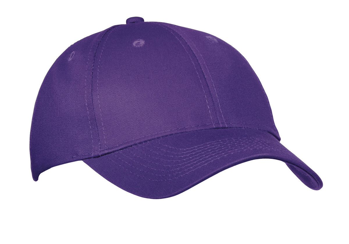 Custom logo Port Authority® Six-Panel Twill Cap.  CP80 in Purple