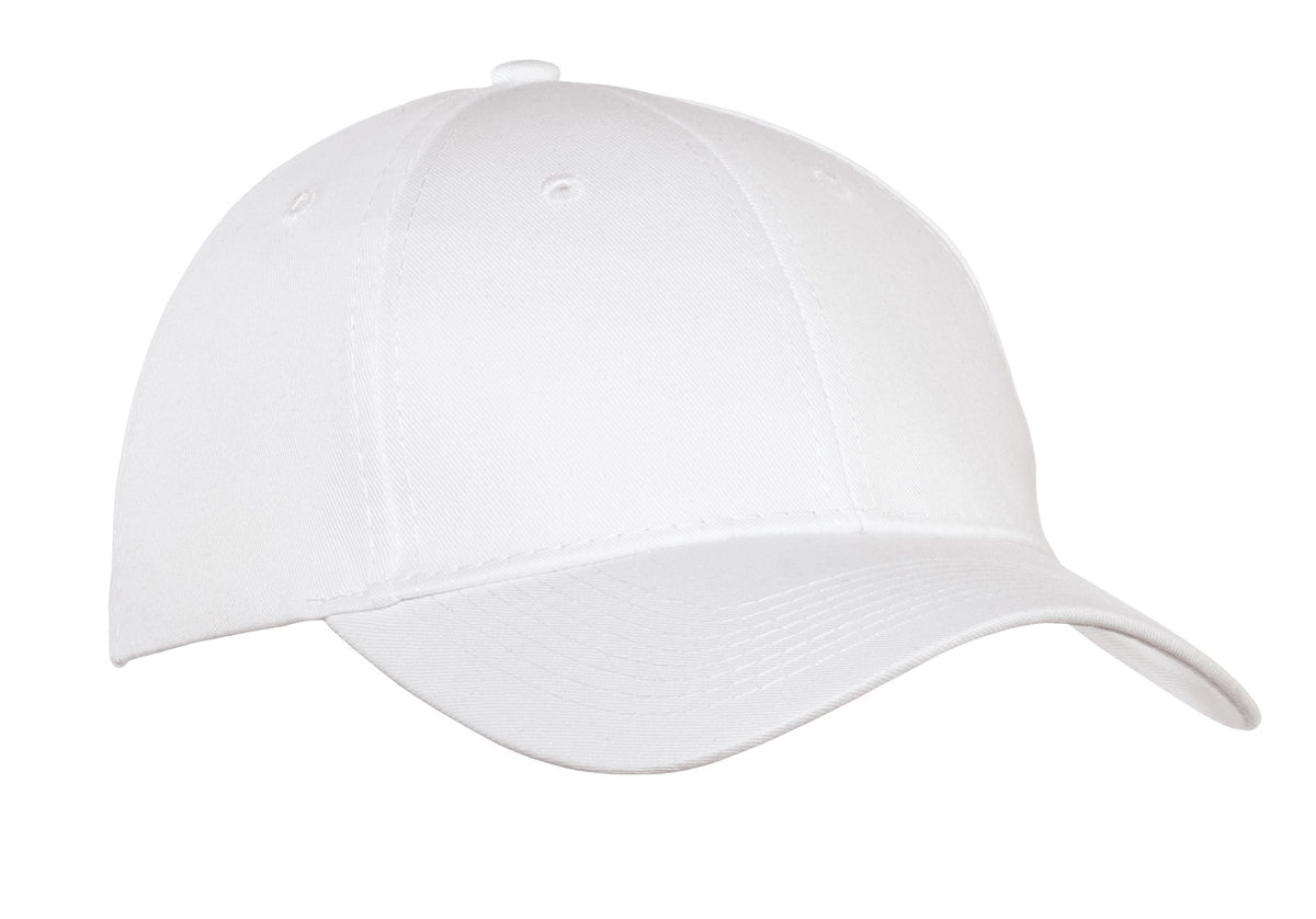 Custom logo Port Authority® Six-Panel Twill Cap.  CP80 in White