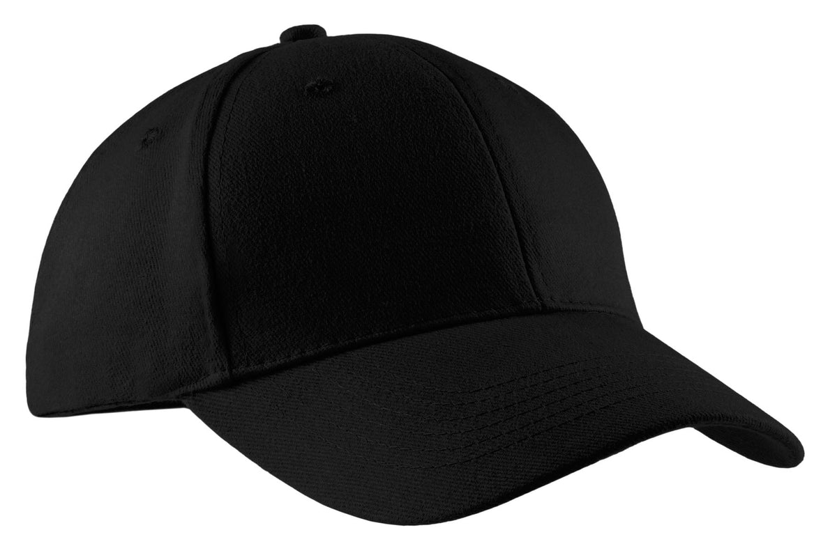 Custom logo Port Authority® Brushed Twill Cap.  CP82 in Black