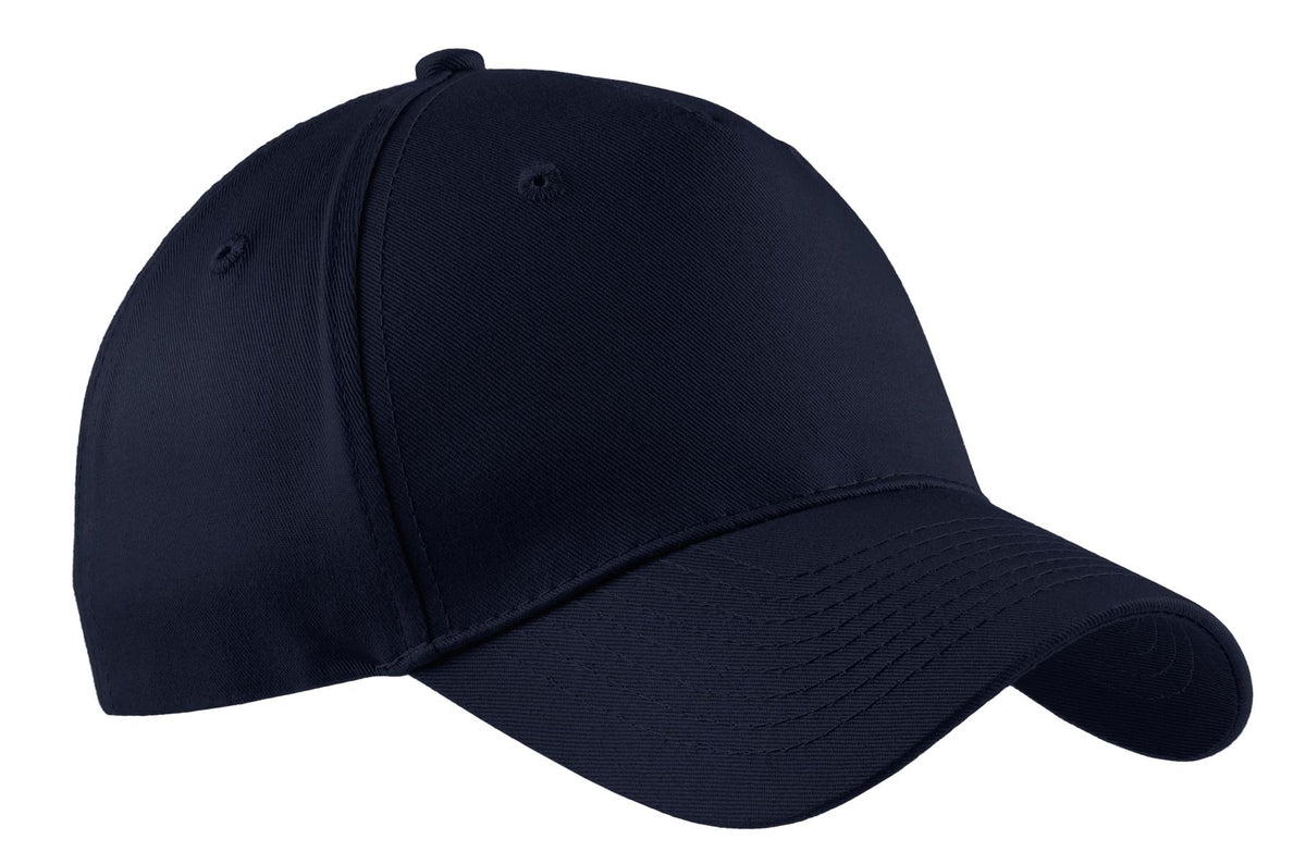 Custom logo Port Authority® Five-Panel Twill Cap.  CP86 in Navy