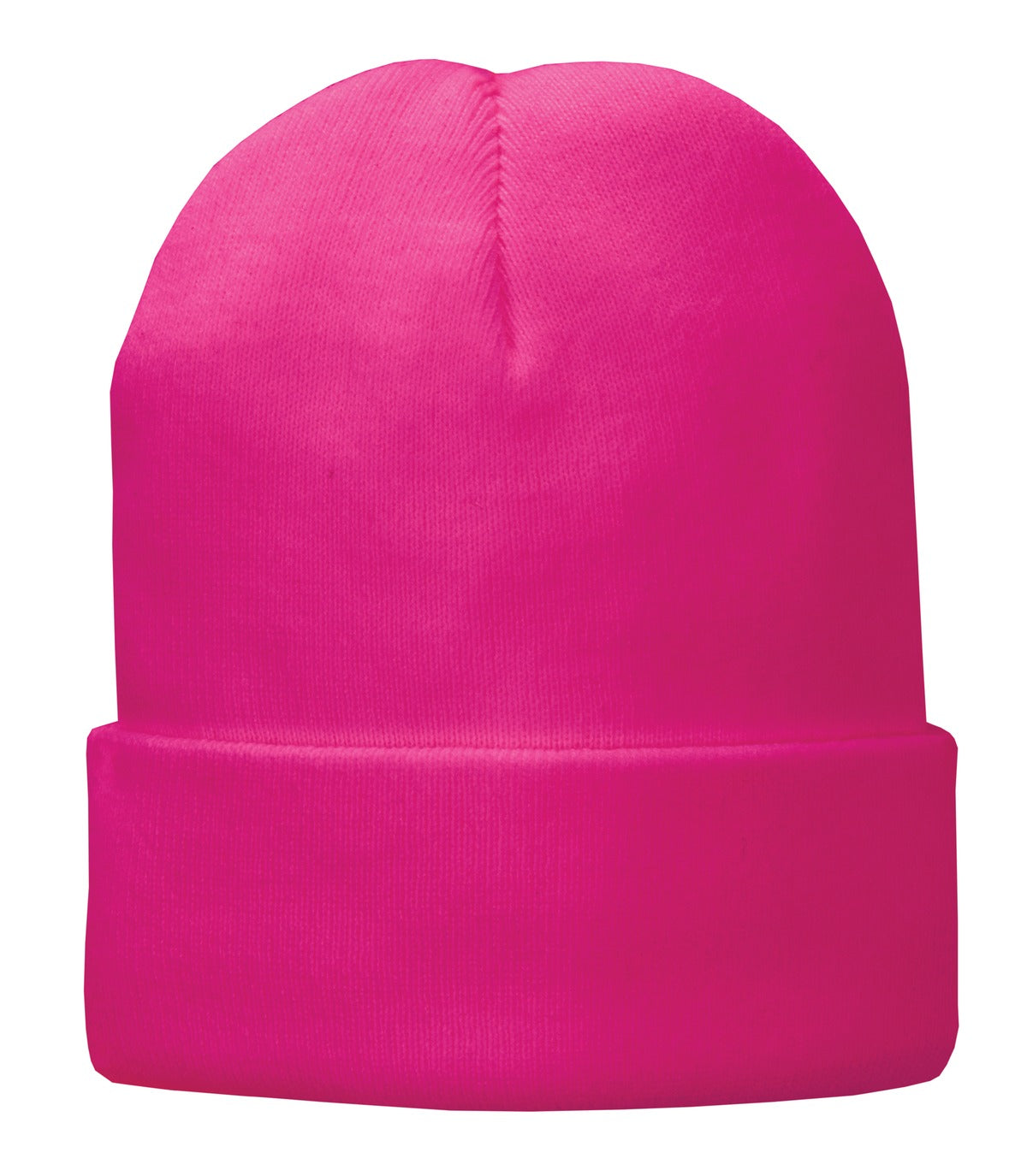 Custom logo Port Authority® Fleece-Lined Knit Cap. CP90L in Neon Pink Glo