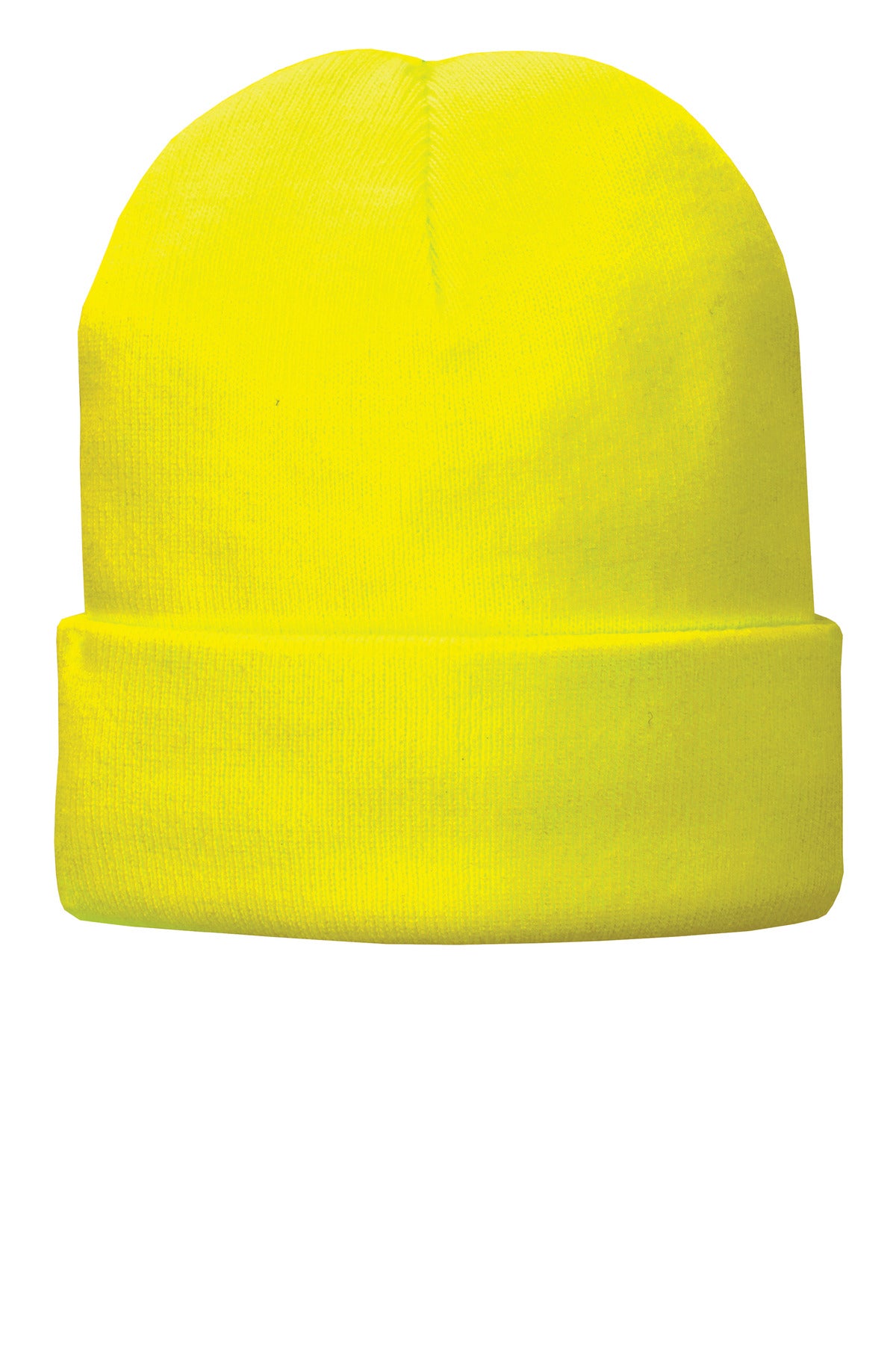 Custom logo Port Authority® Fleece-Lined Knit Cap. CP90L in Neon Yellow