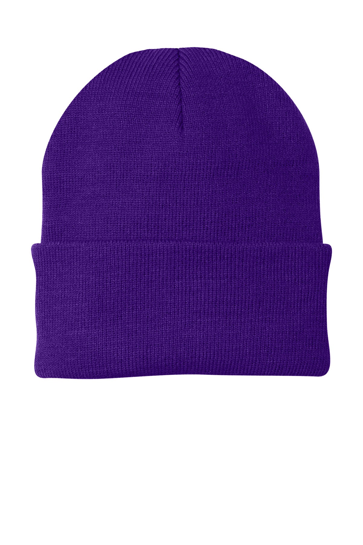 Custom logo Port Authority® Knit Cap.  CP90 in Athletic Purple