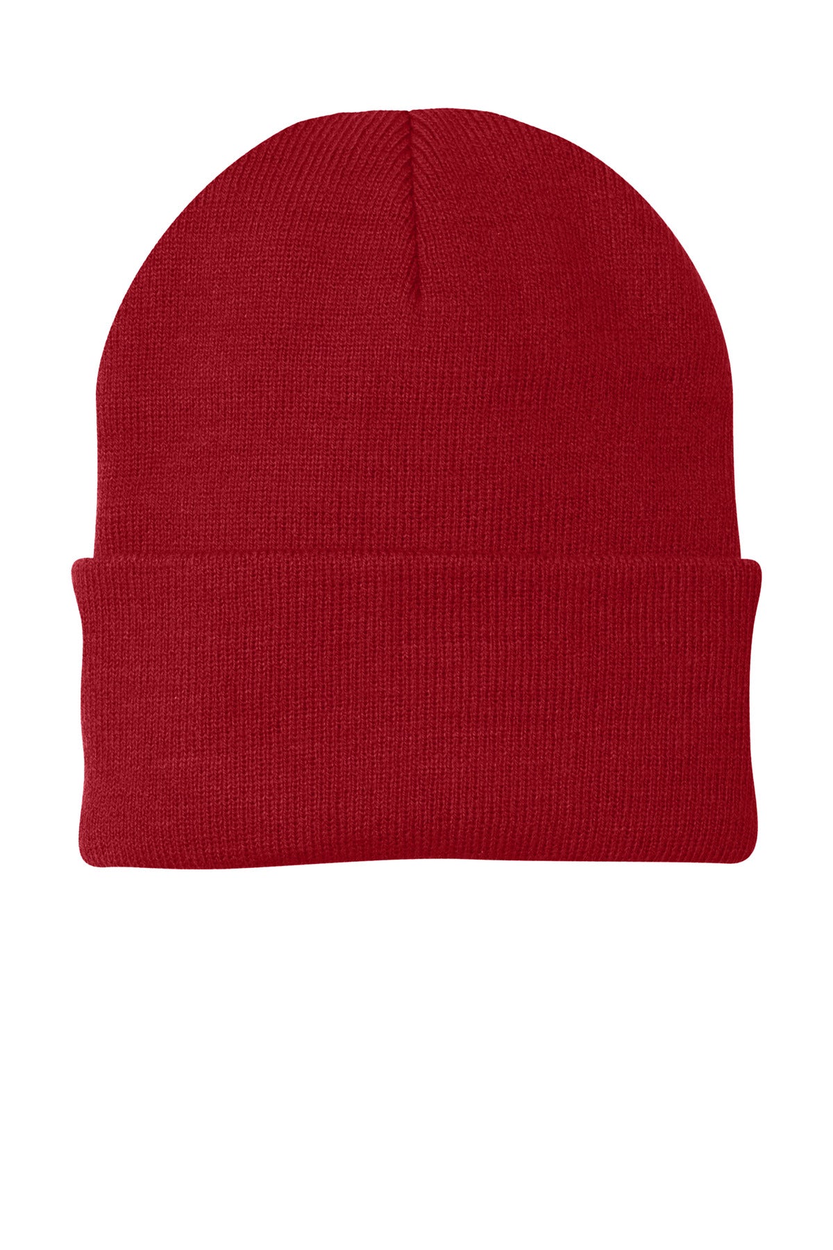 Custom logo Port Authority® Knit Cap.  CP90 in Athletic Red