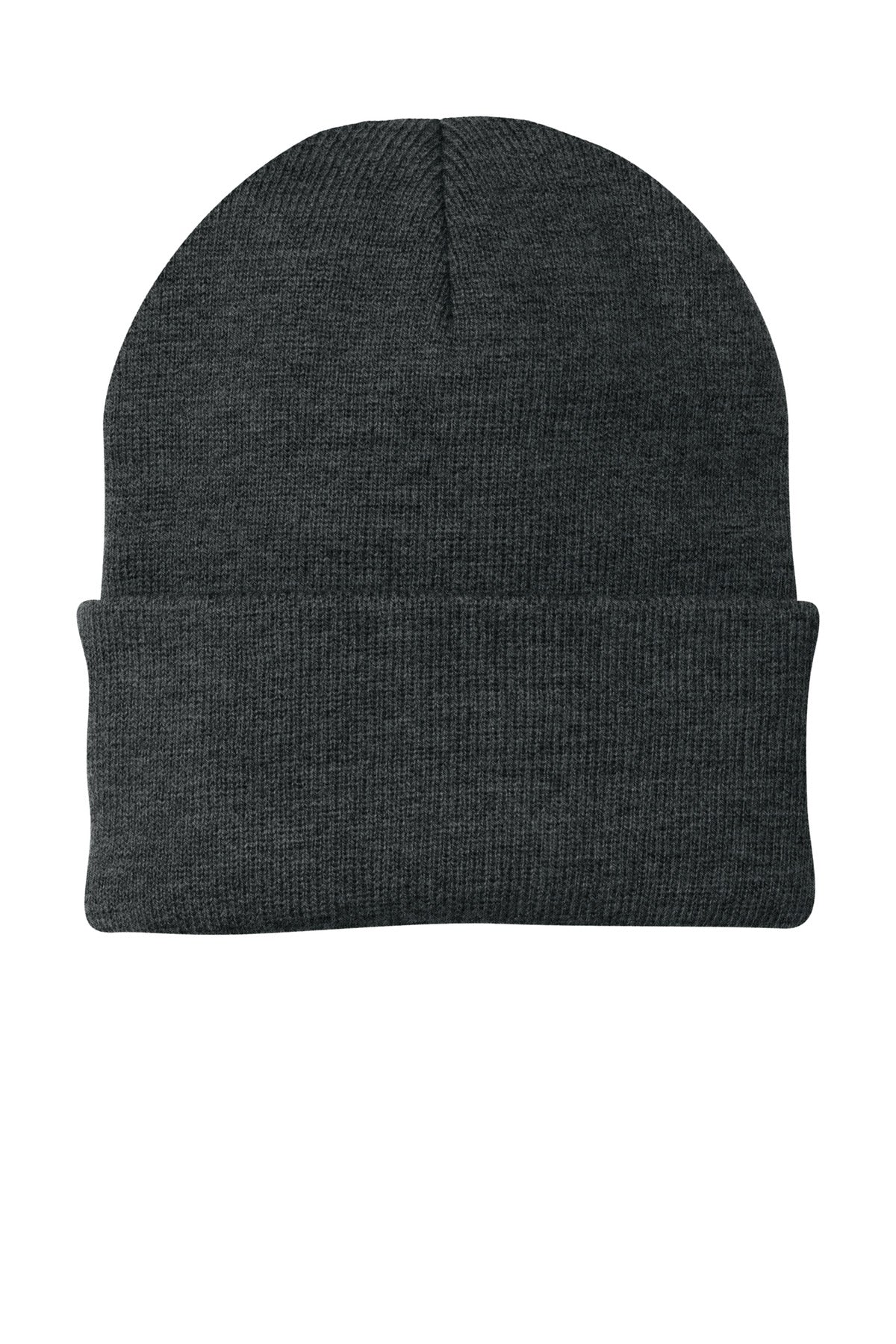 Custom logo Port Authority® Knit Cap.  CP90 in Charcoal Heather