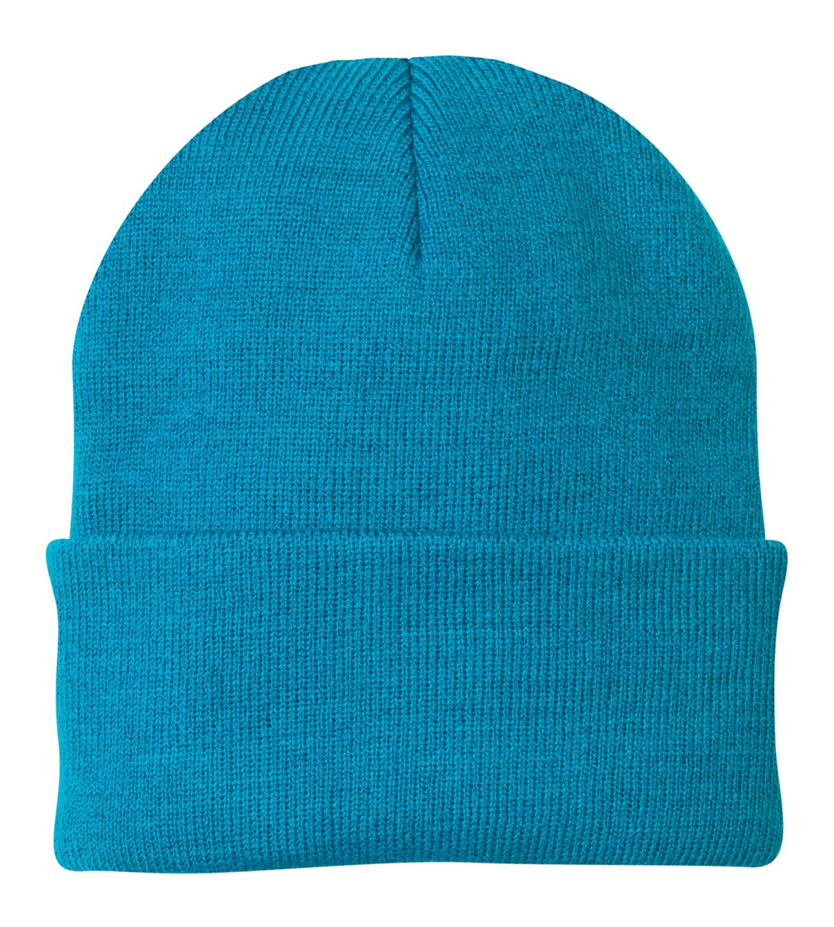 Custom logo Port Authority® Knit Cap.  CP90 in Neon Blue