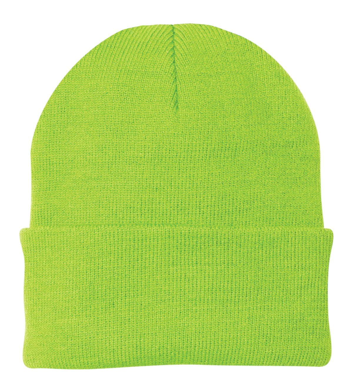 Custom logo Port Authority® Knit Cap.  CP90 in Neon Green