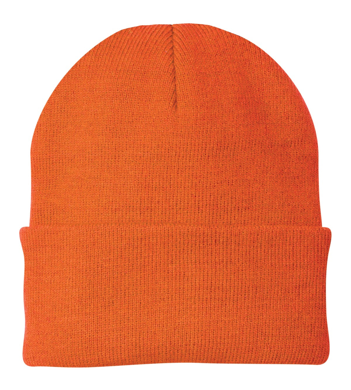 Custom logo Port Authority® Knit Cap.  CP90 in Neon Orange