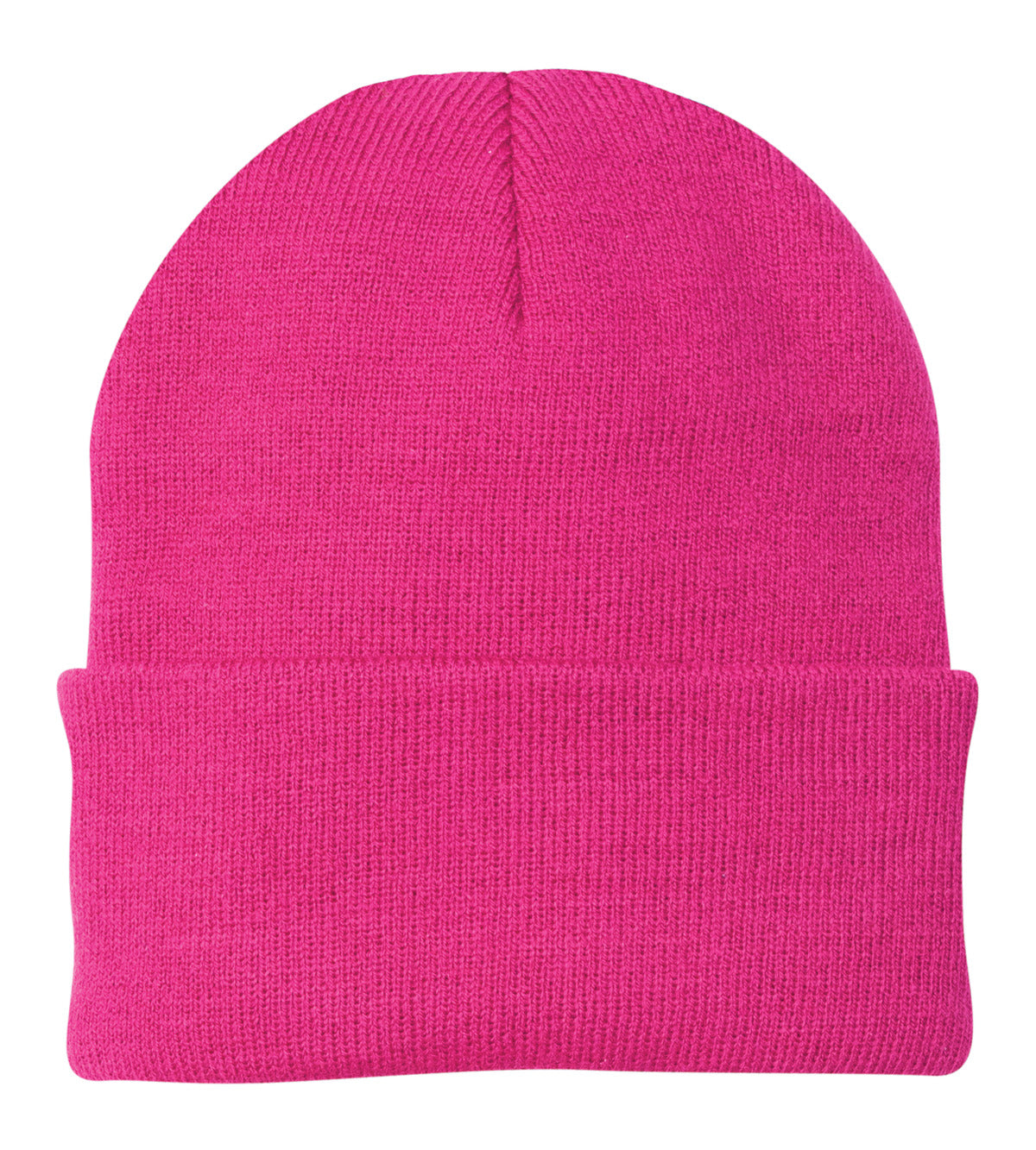 Custom logo Port Authority® Knit Cap.  CP90 in Neon Pink Glo