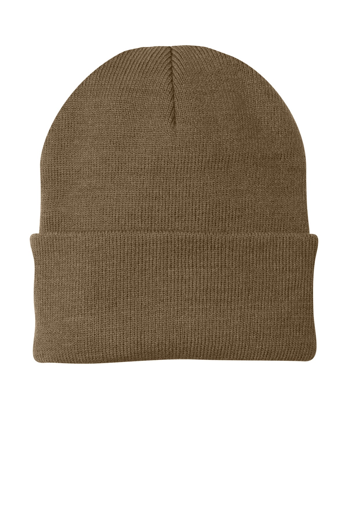 Custom logo Port Authority® Knit Cap.  CP90 in Woodland Brown