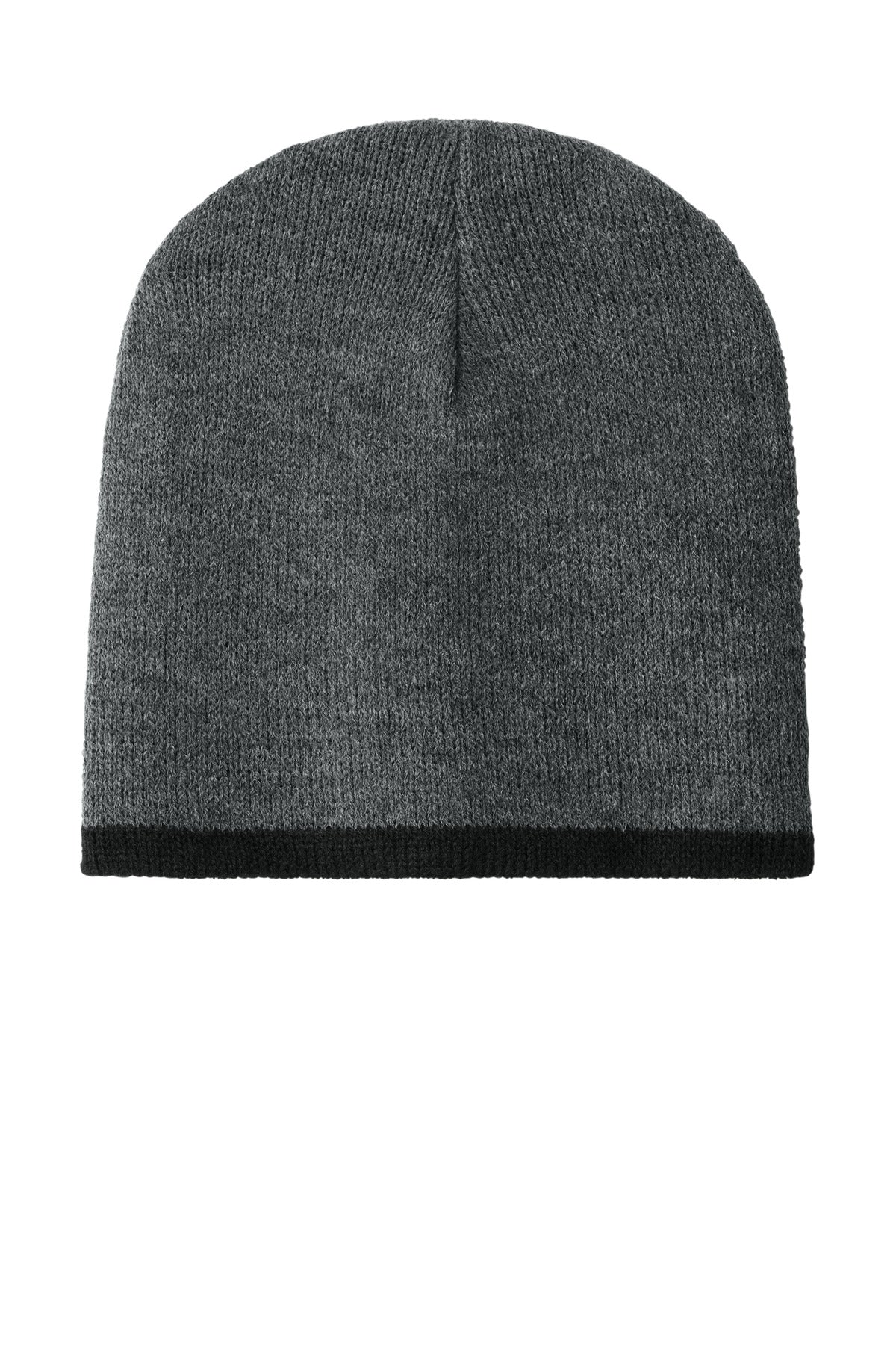 Custom logo Port Authority® Beanie Cap.  CP91 in Athletic Oxford/ Black