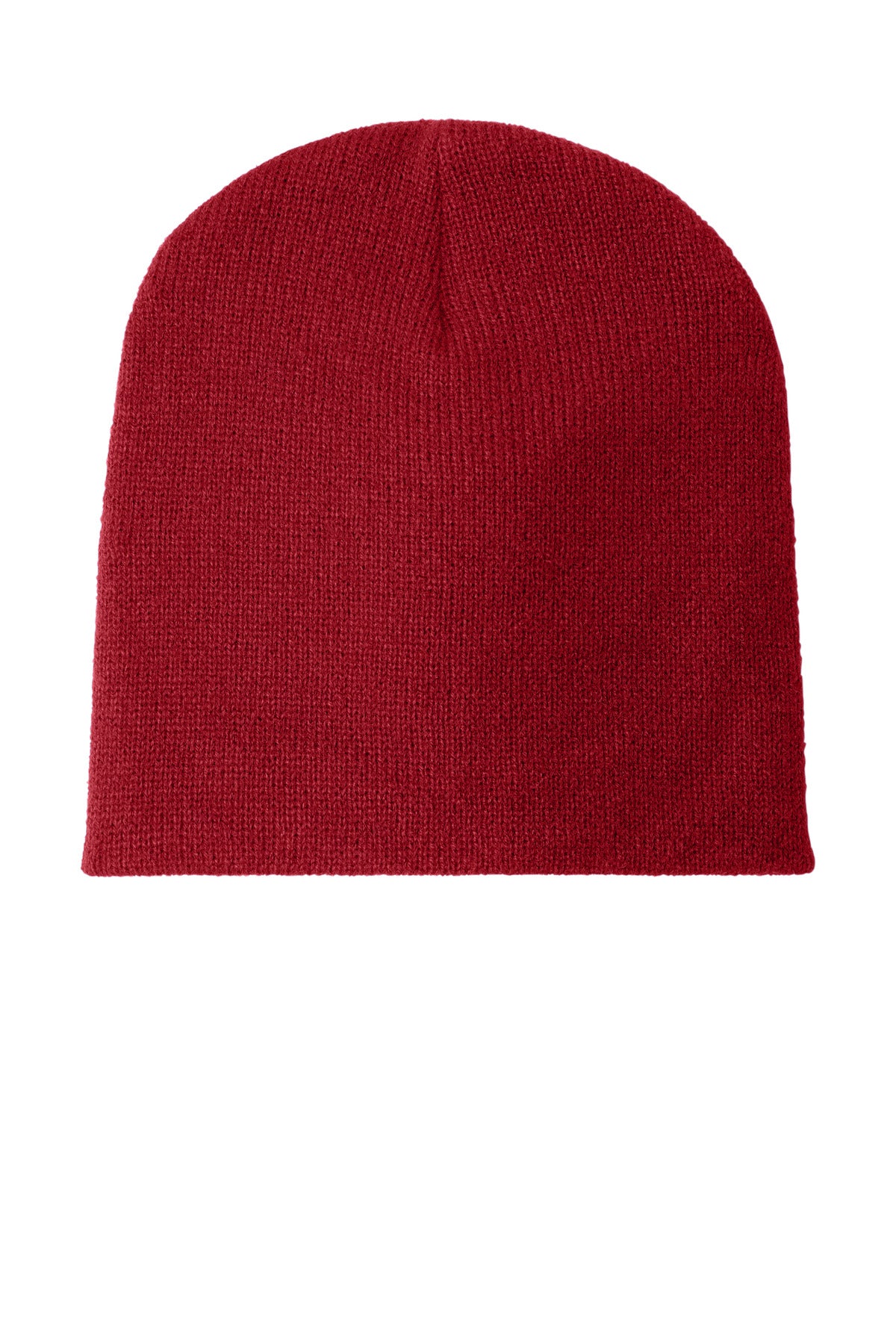 Custom logo Port Authority® Beanie Cap.  CP91 in Athletic Red
